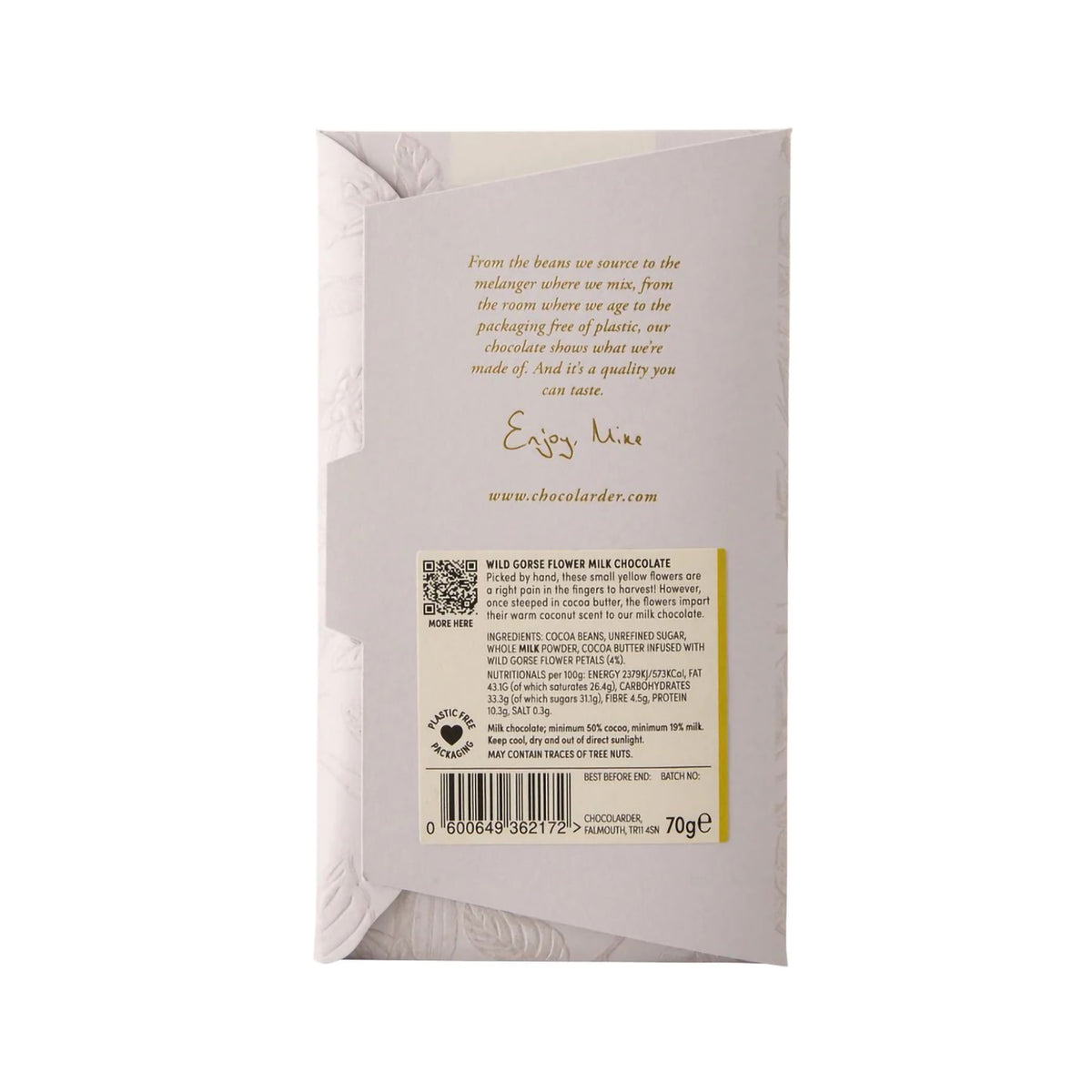Wild gorse flower 50% milk chocolate 70g