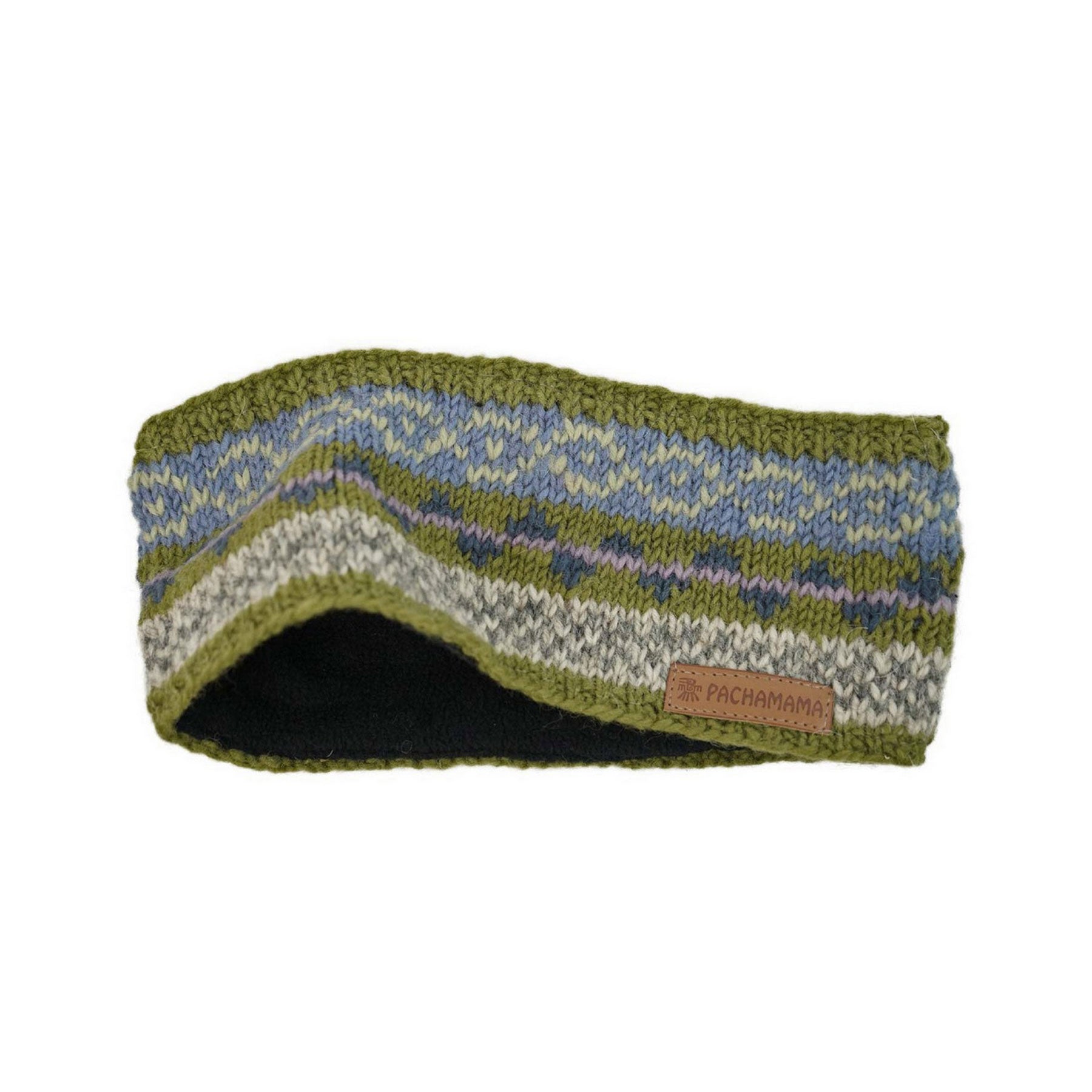 Womens classic fairisle olive headband