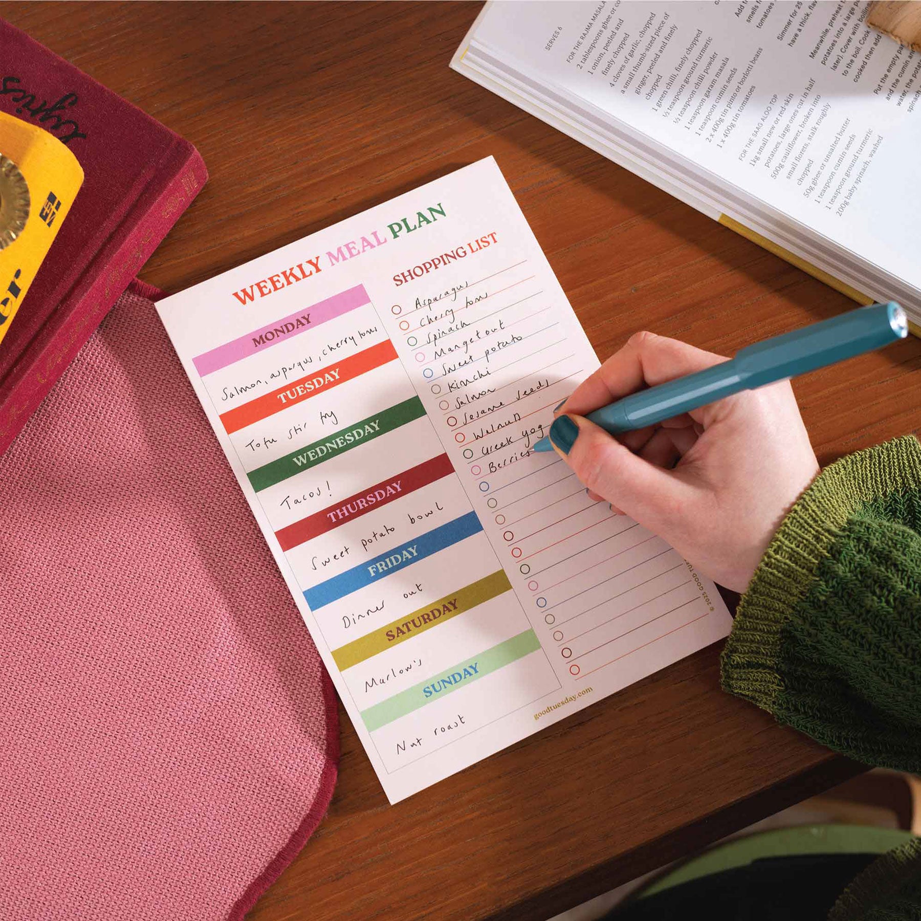 Work hard, play nice A5 meal planner & shopping list