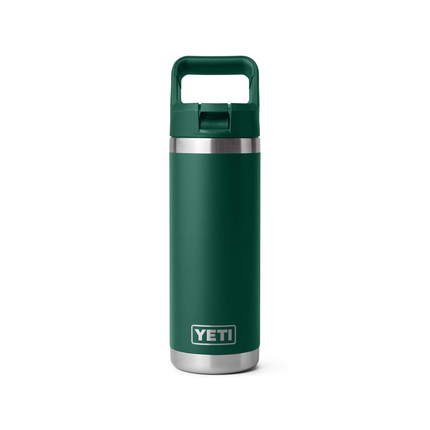 Rambler® 18oz (532ml) straw cap bottle black forest green