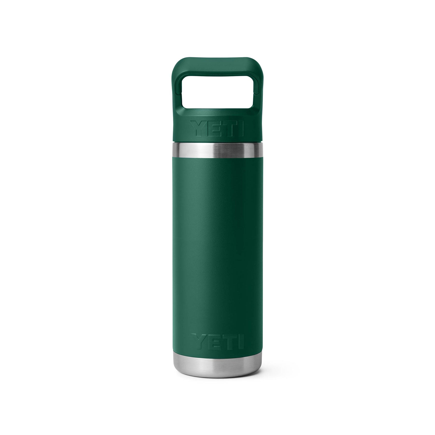 Rambler® 18oz (532ml) straw cap bottle black forest green