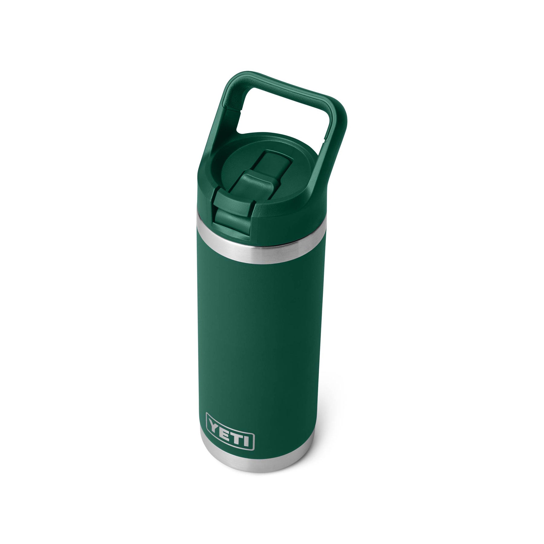 Rambler® 18oz (532ml) straw cap bottle black forest green