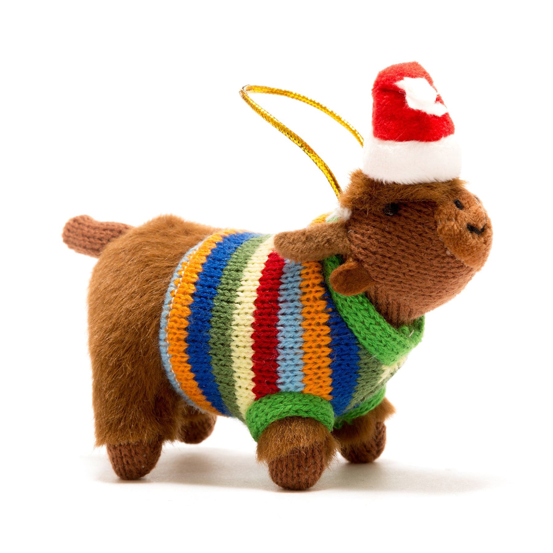 Knitted highland cow hanging decoration