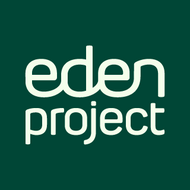 Eden Project logo with stylized white text on green background