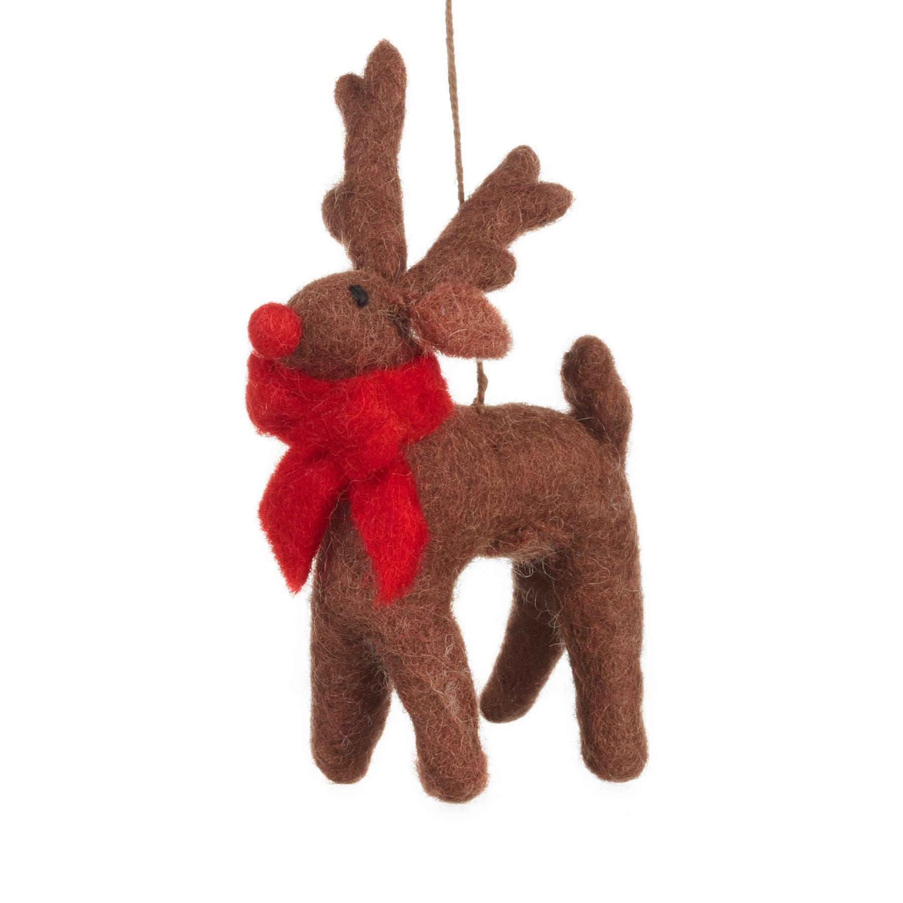 Brown rudolph hanging decoration