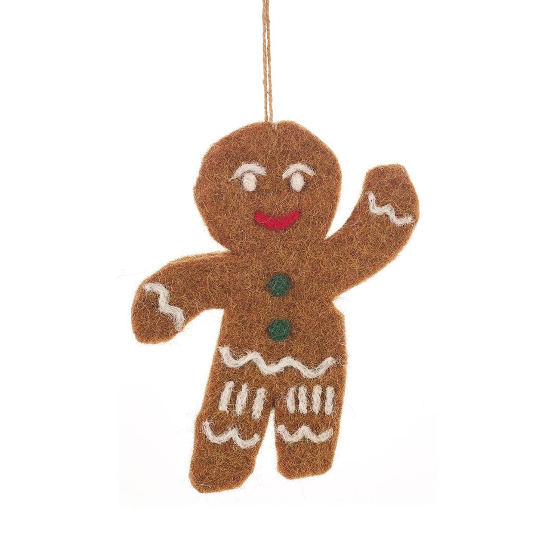 Jolly gingerbread man hanging decoration