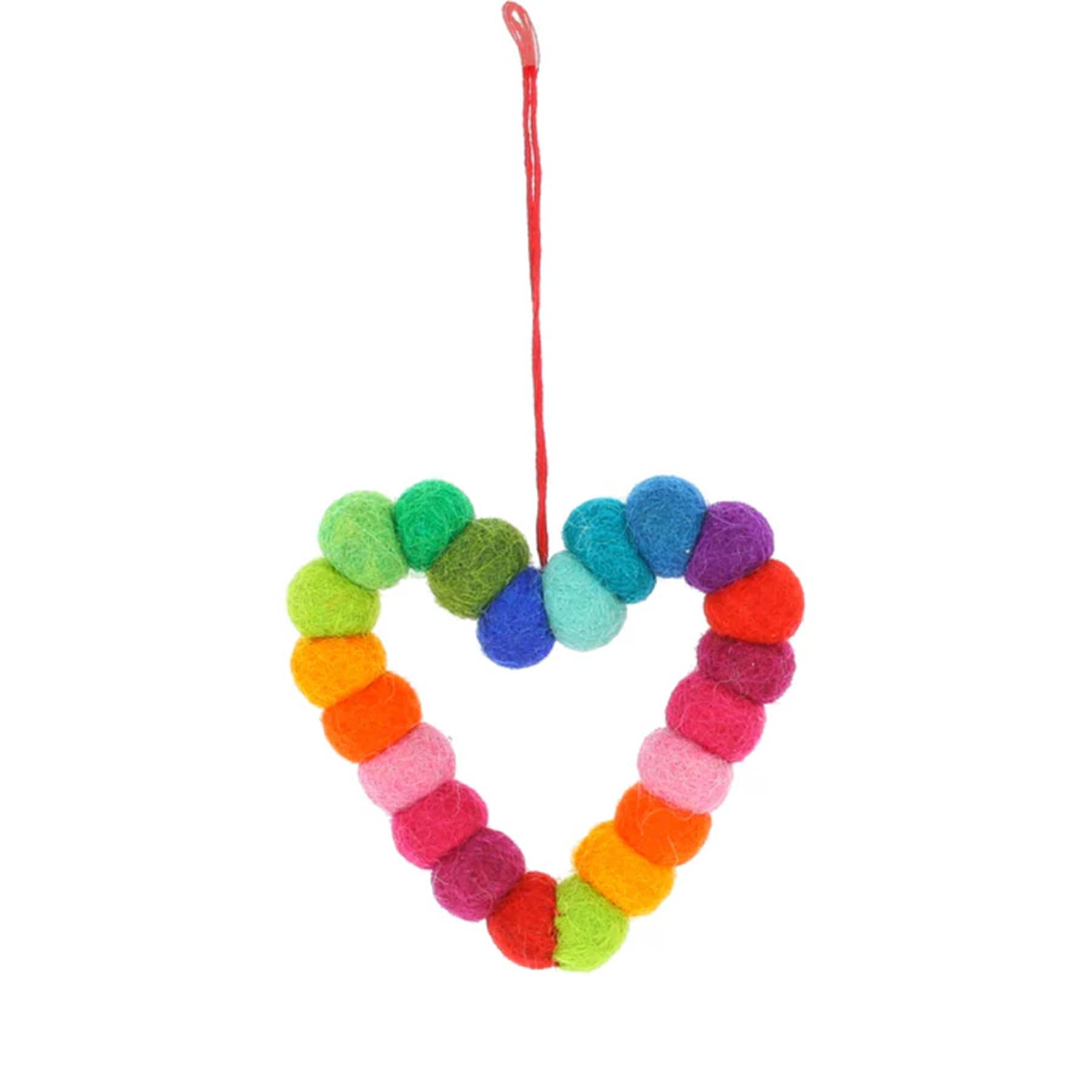 Pompom heart hanging decoration