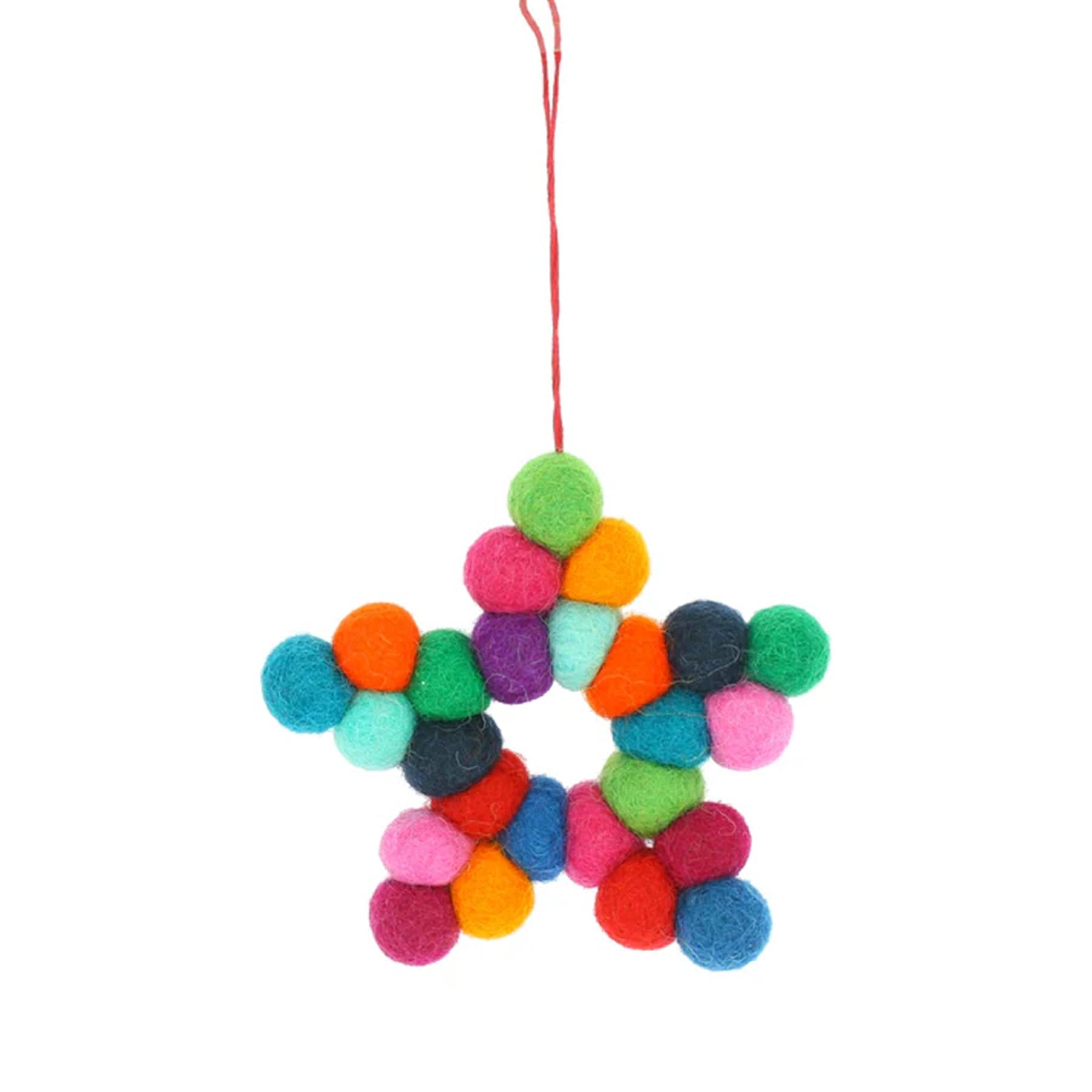 Pompom star hanging decoration