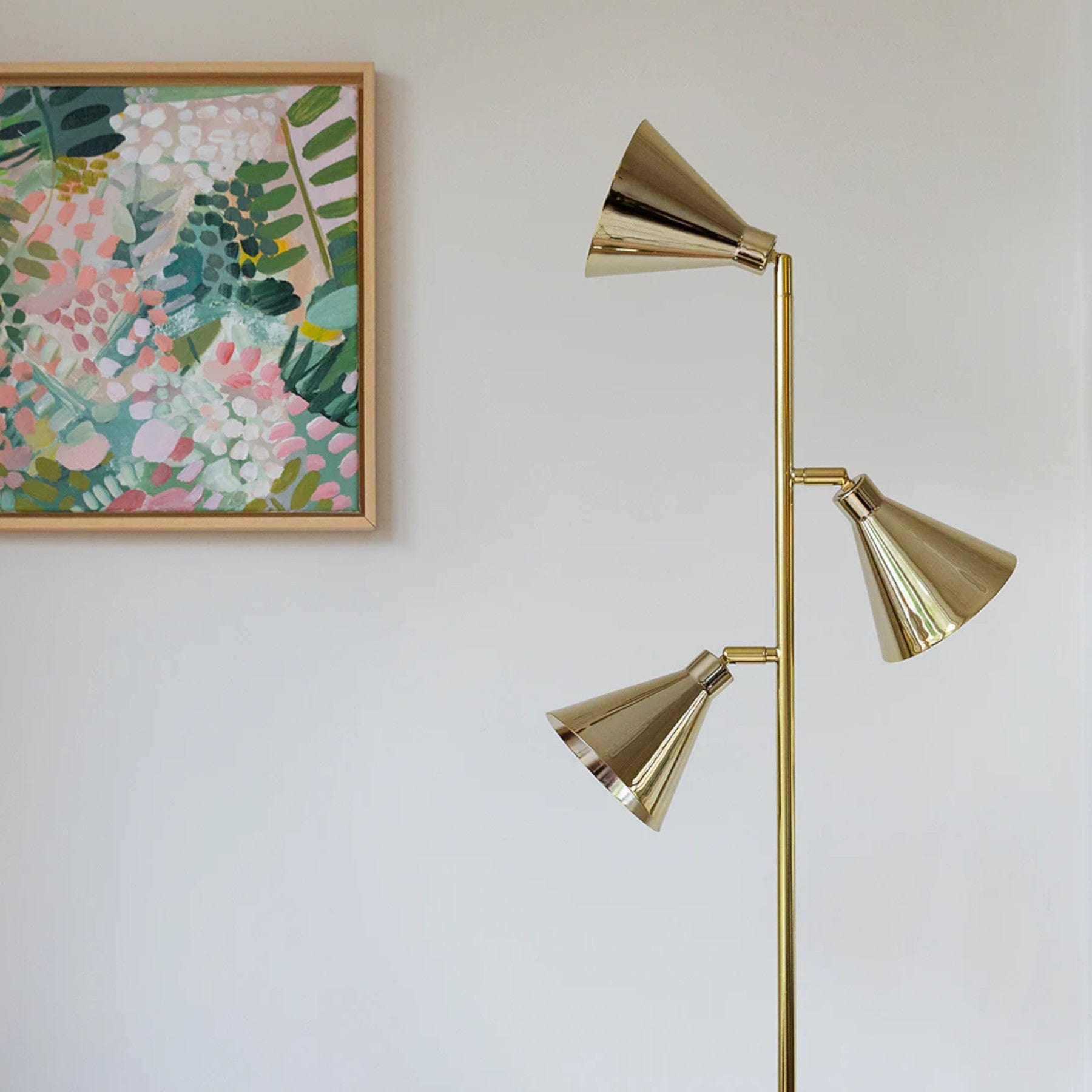 Cone floor lamp - brass