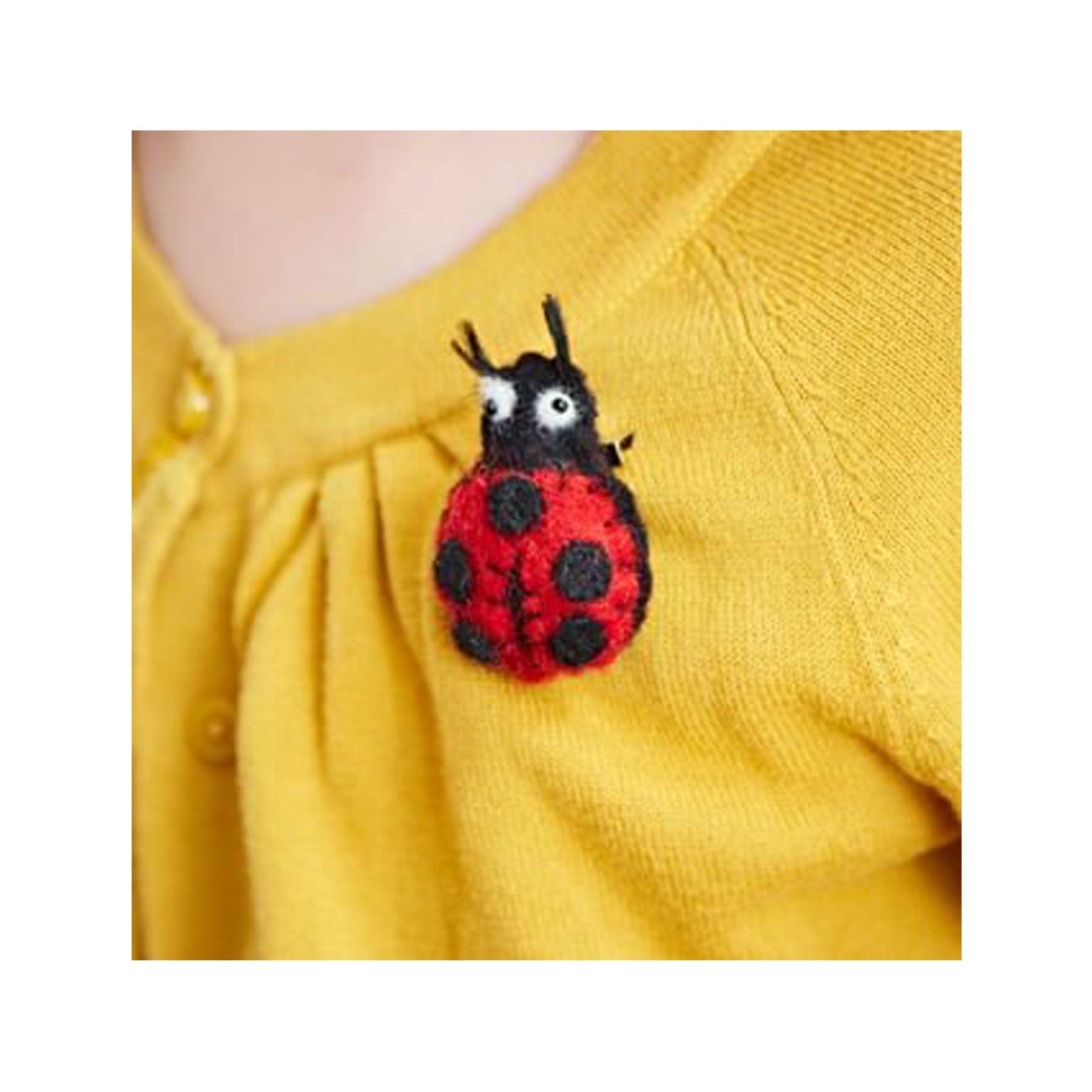 Felt ladybird brooch