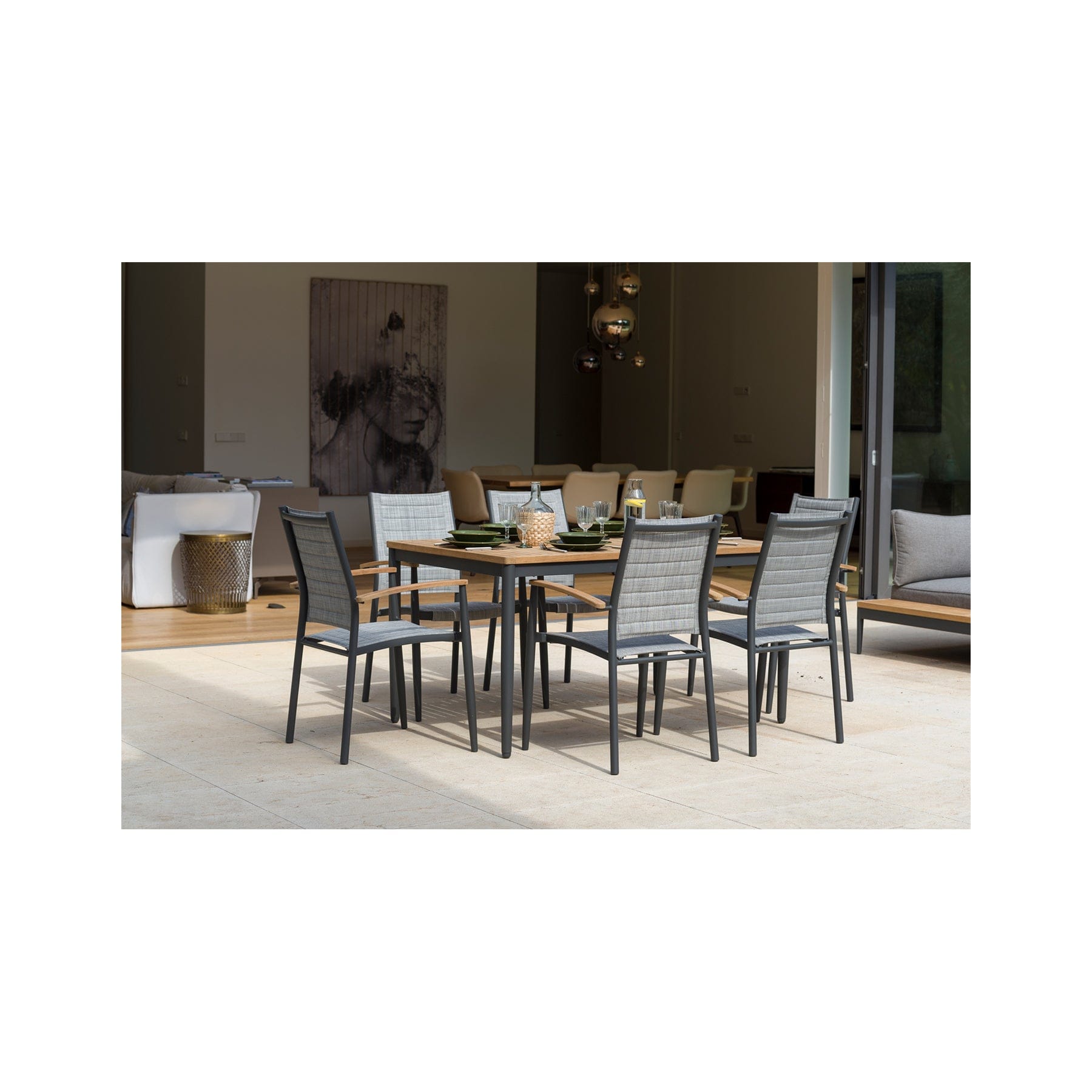 Topaz dining set 144x90cm 6 chair