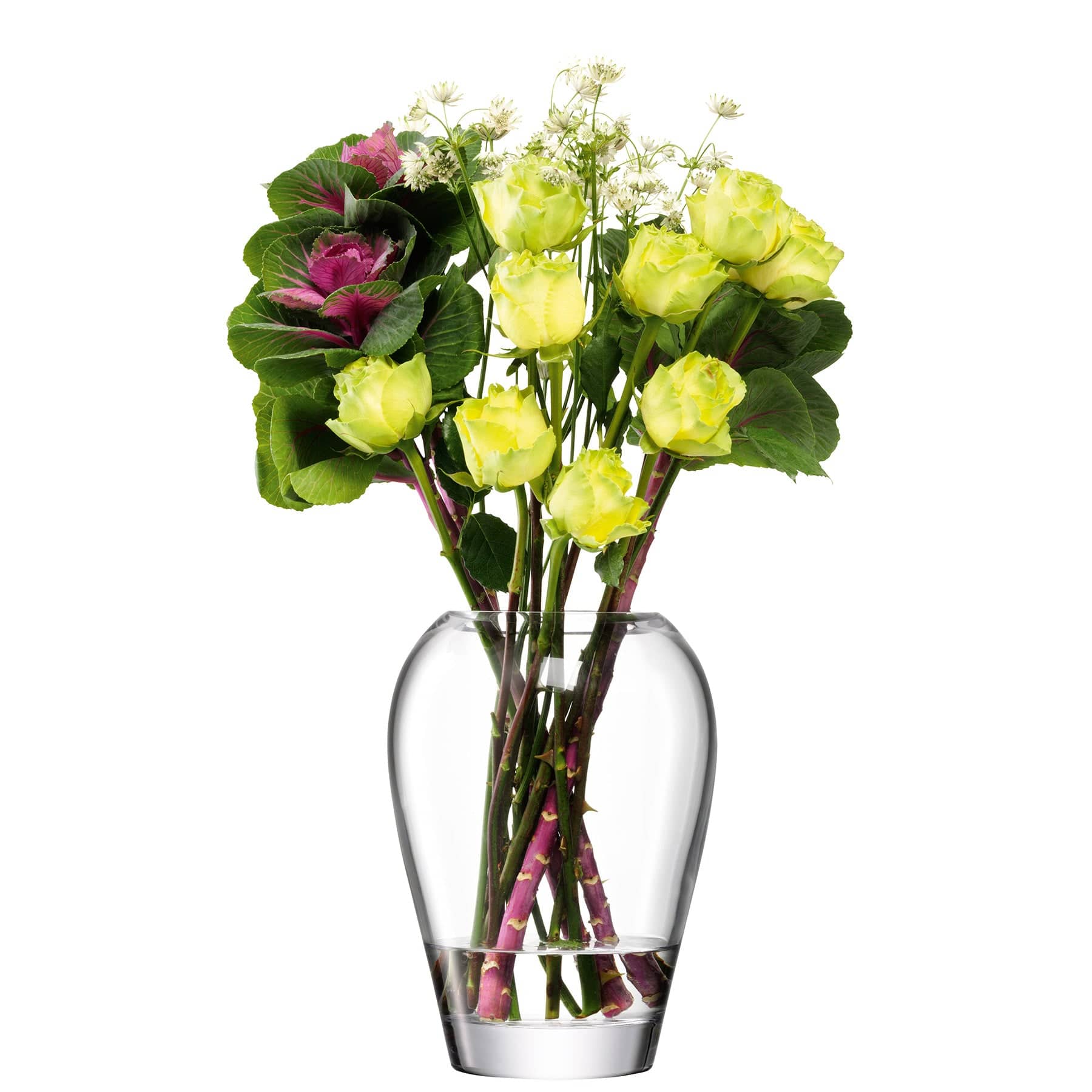 Flower garden bouquet vase H25cm clear