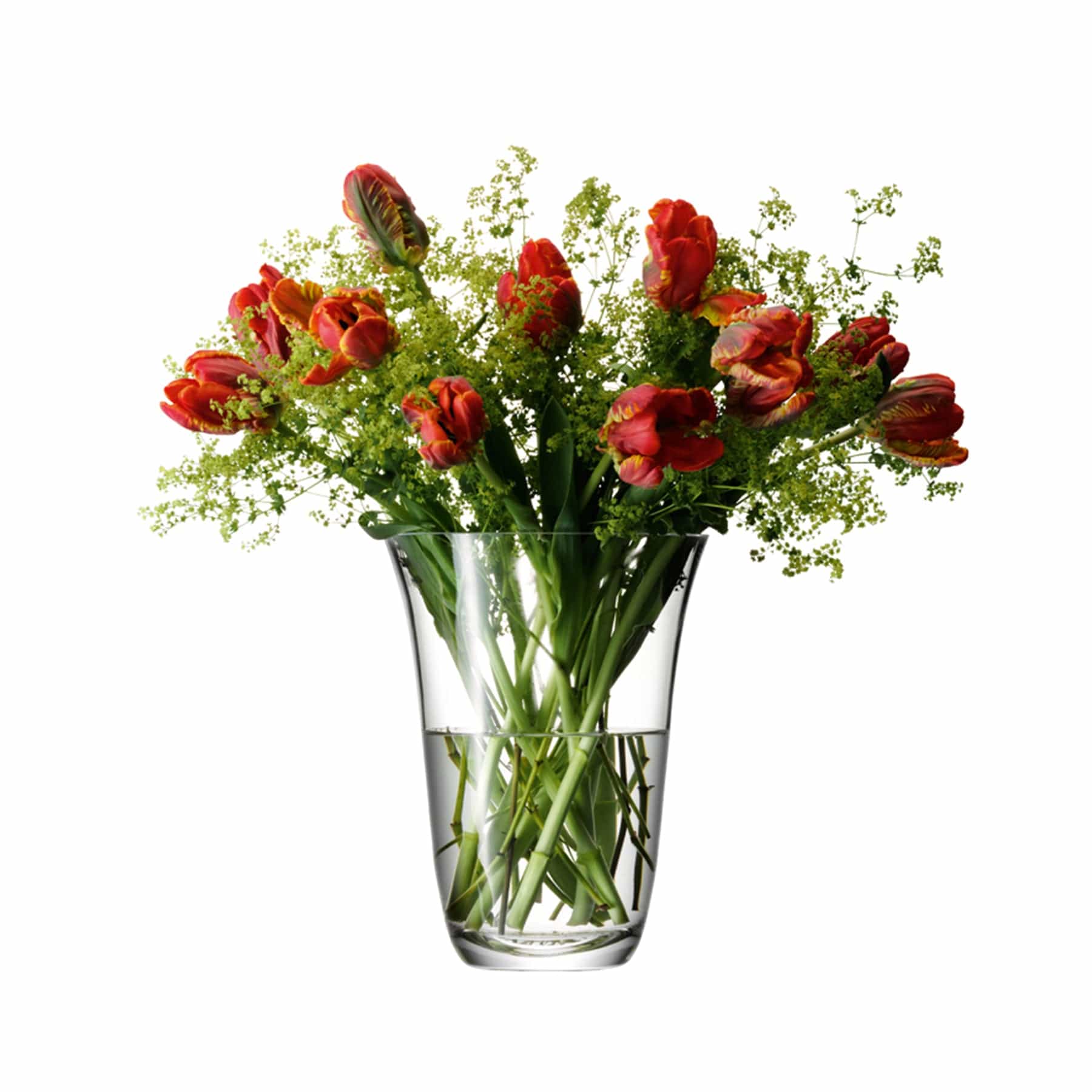 Flower open bouquet vase H23cm clear