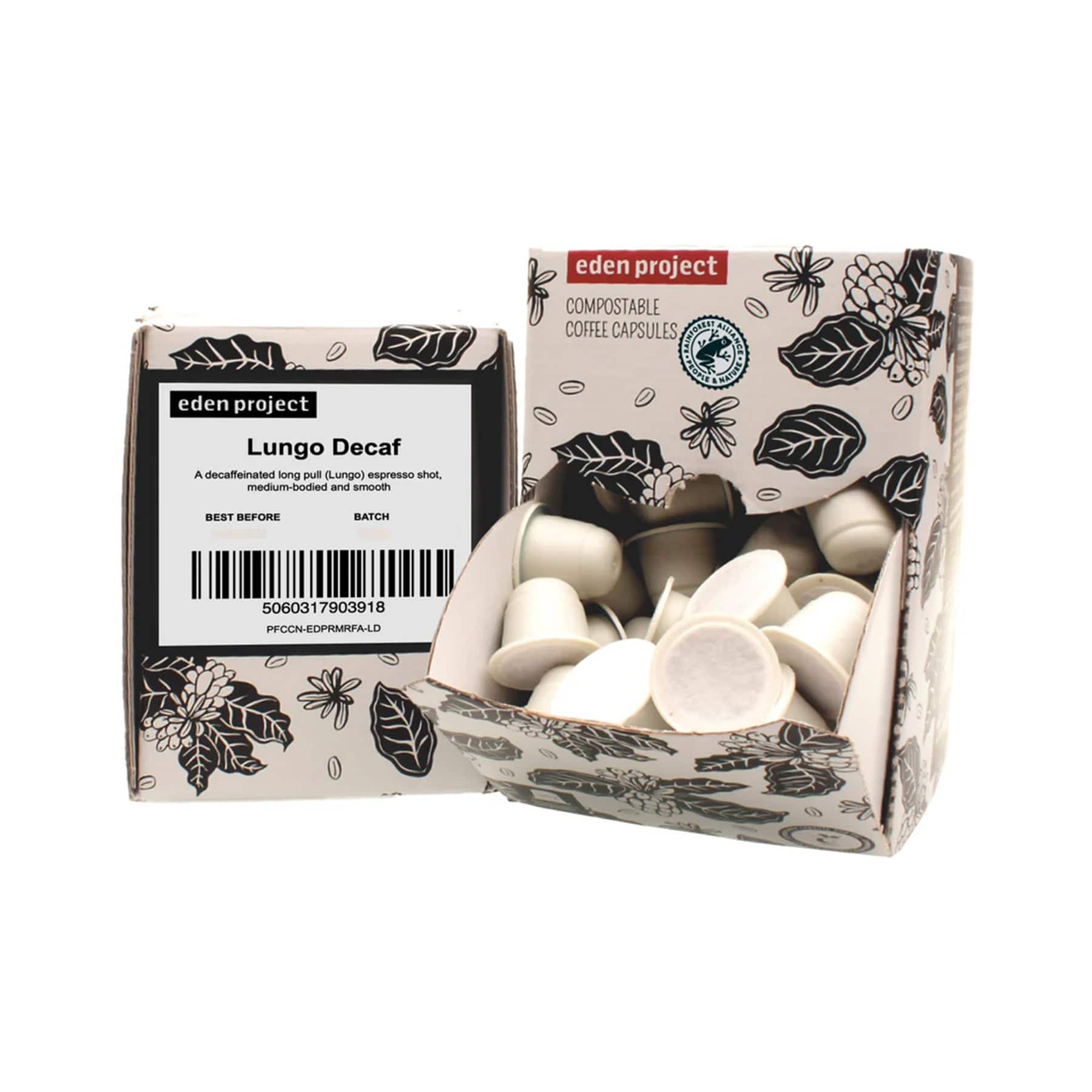100 Lungo decaf biodegradable coffee capsules