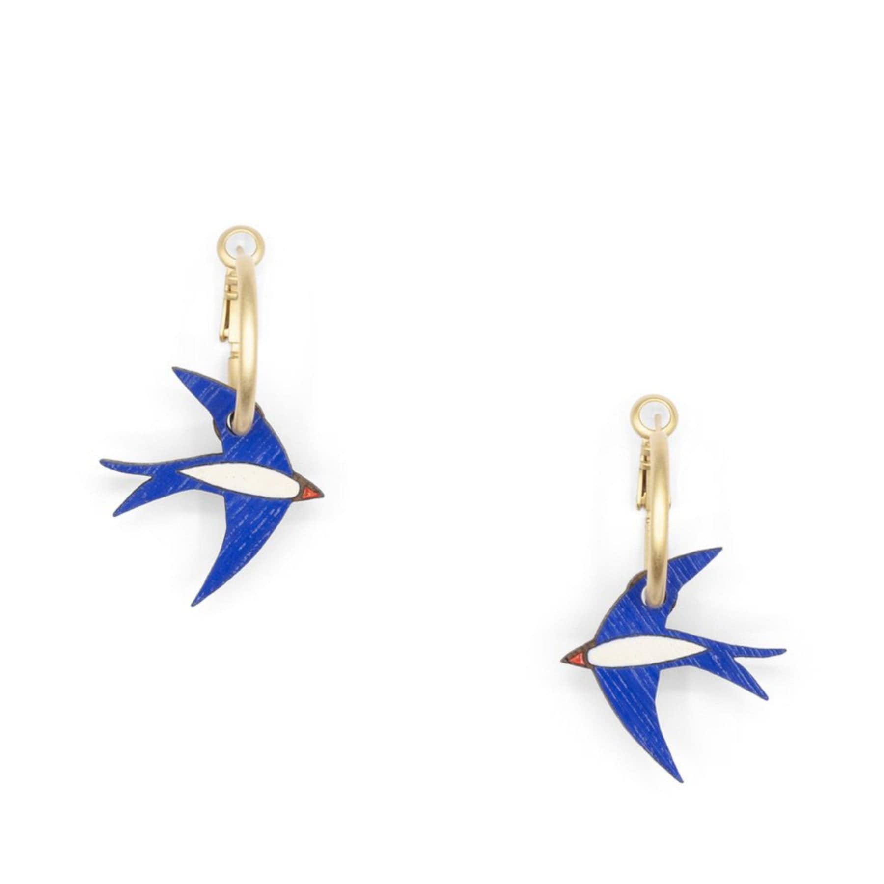 Navy blue swallow earrings