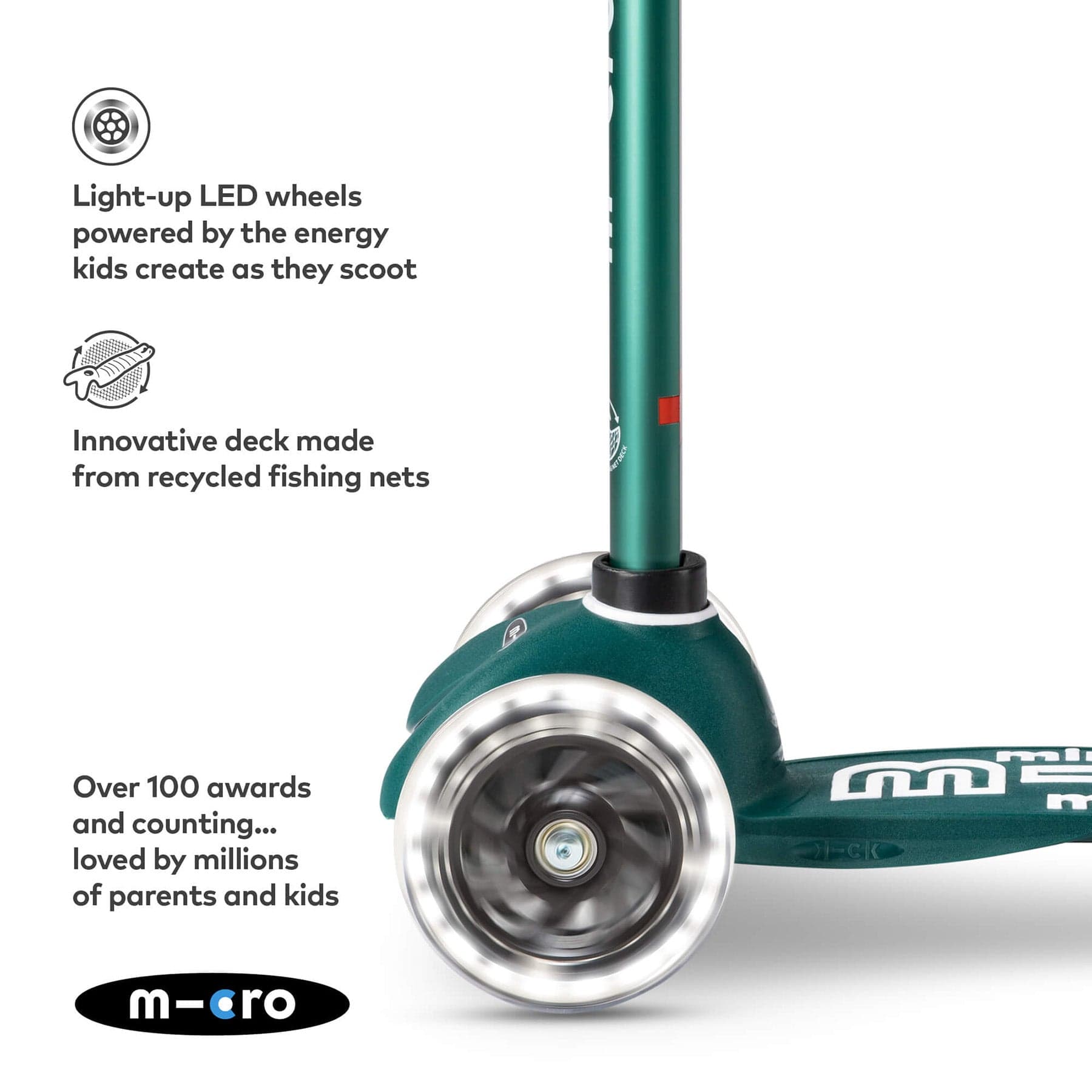 Mini Scooter Deluxe ECO LED Green