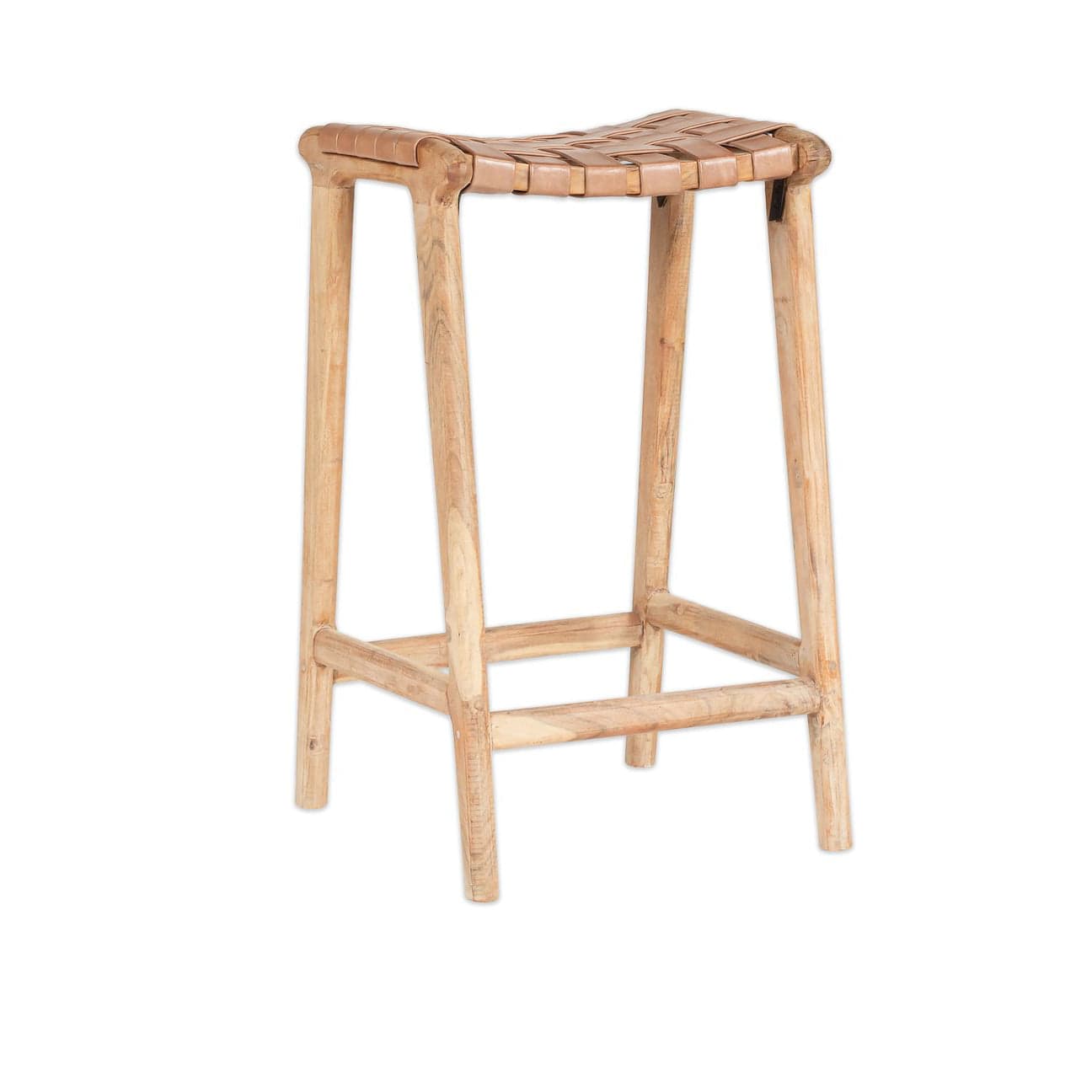 Adembi woven leather counter stool