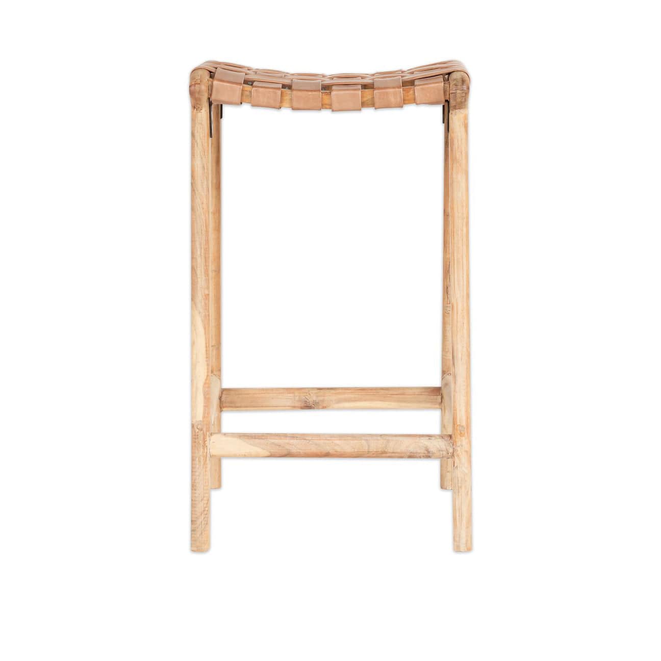 Adembi woven leather counter stool