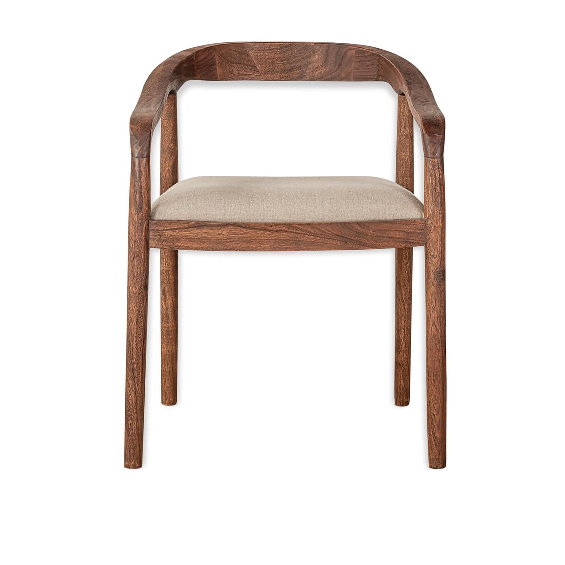 Anbu acacia upholstered dining chair - washed walnut