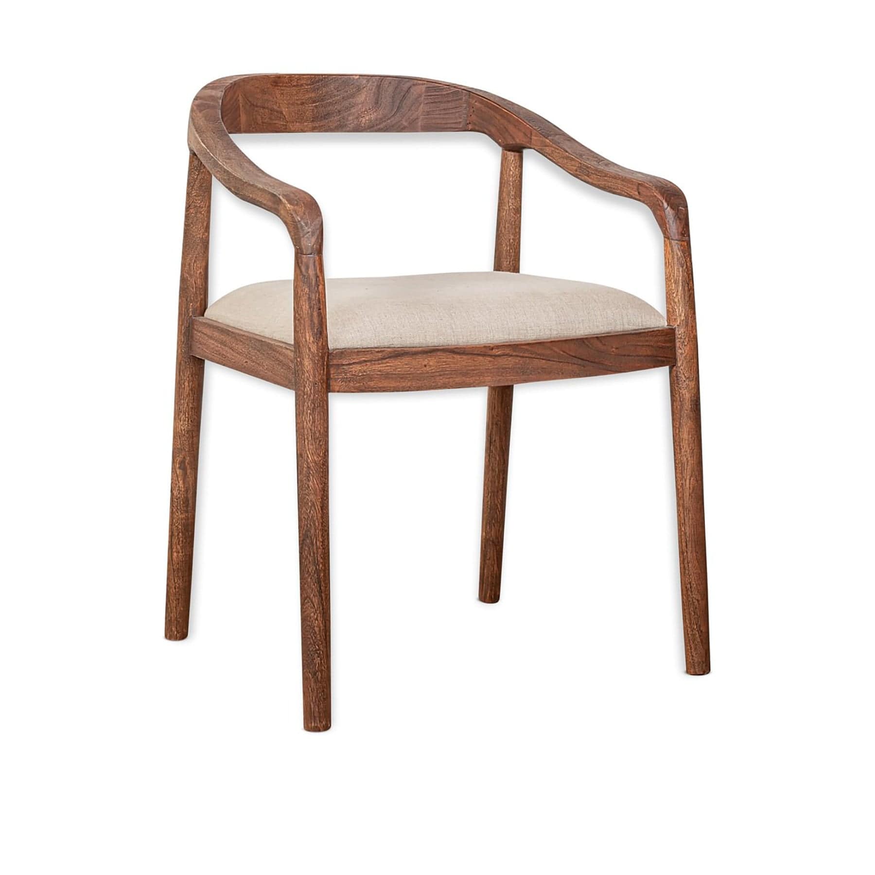 Anbu acacia upholstered dining chair - washed walnut