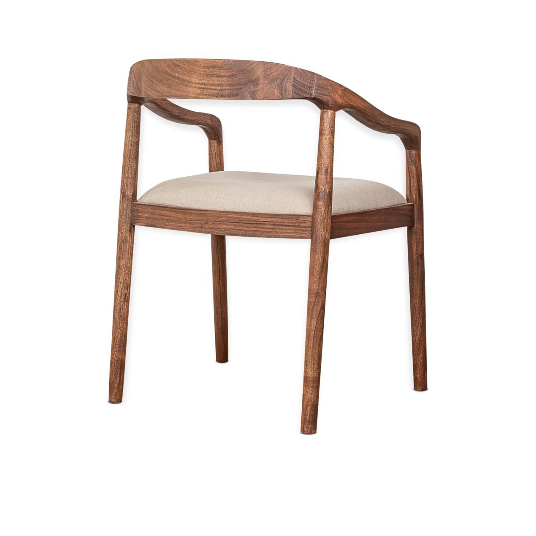 Anbu acacia upholstered dining chair - washed walnut