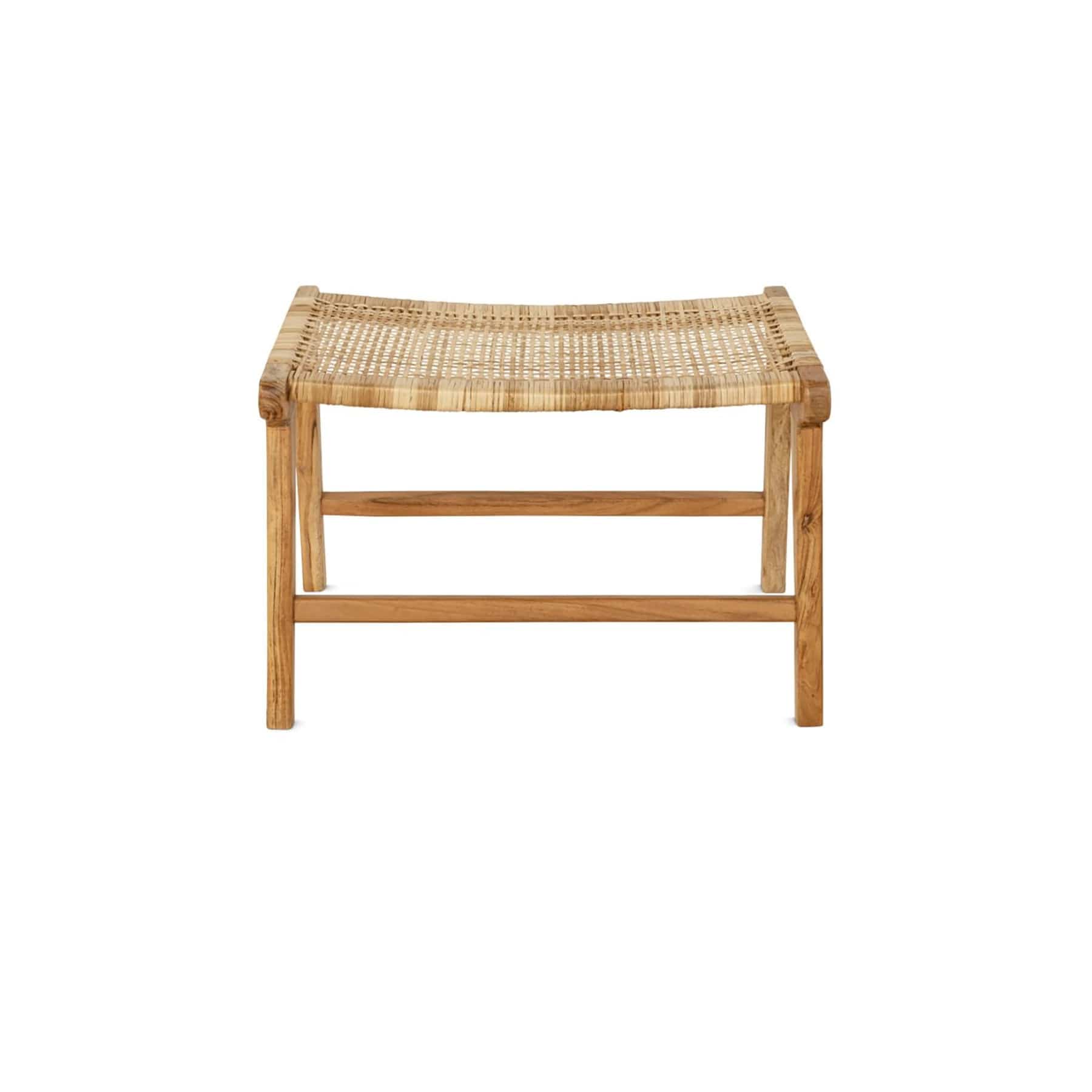 Madrisana acacia & rattan footstool