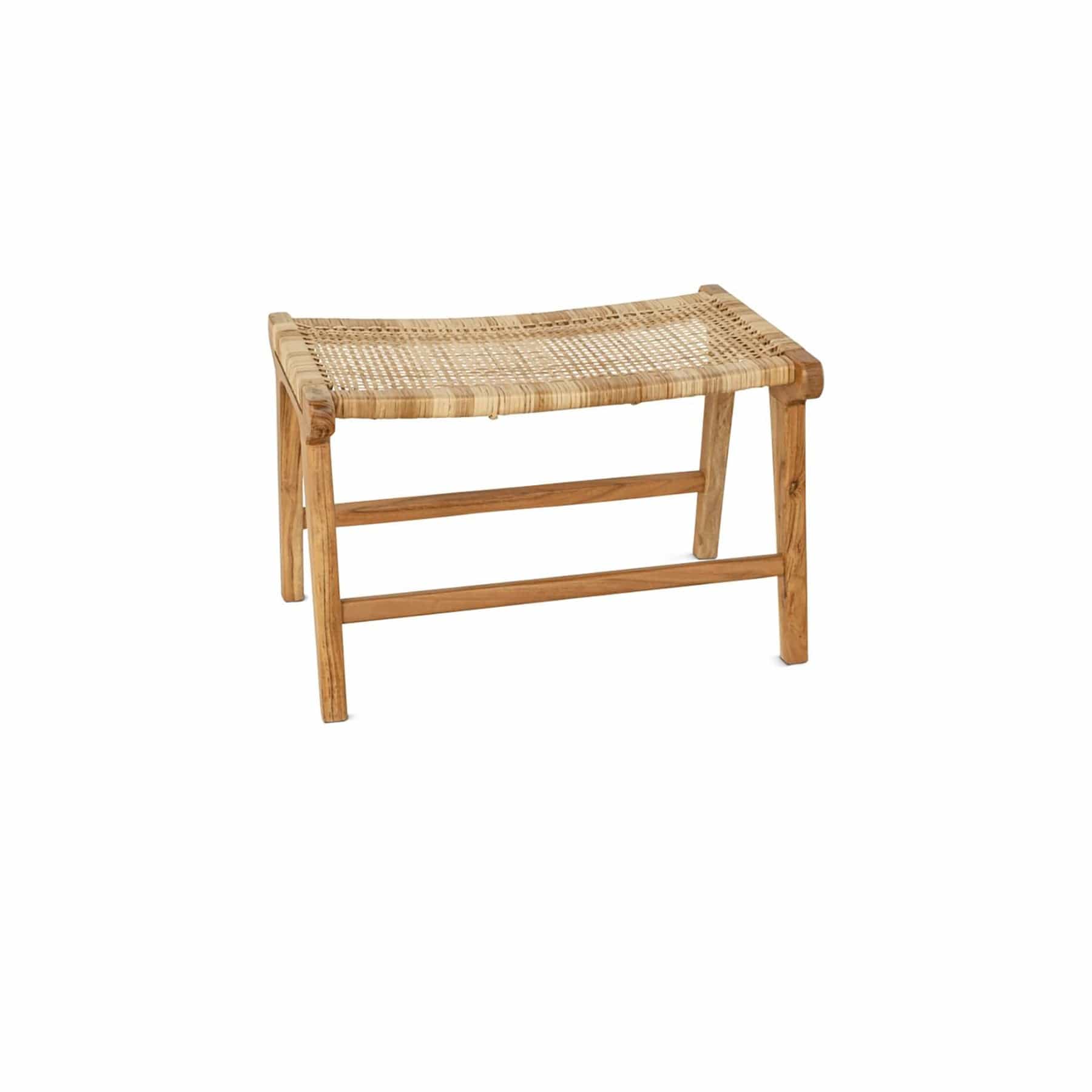 Madrisana acacia & rattan footstool