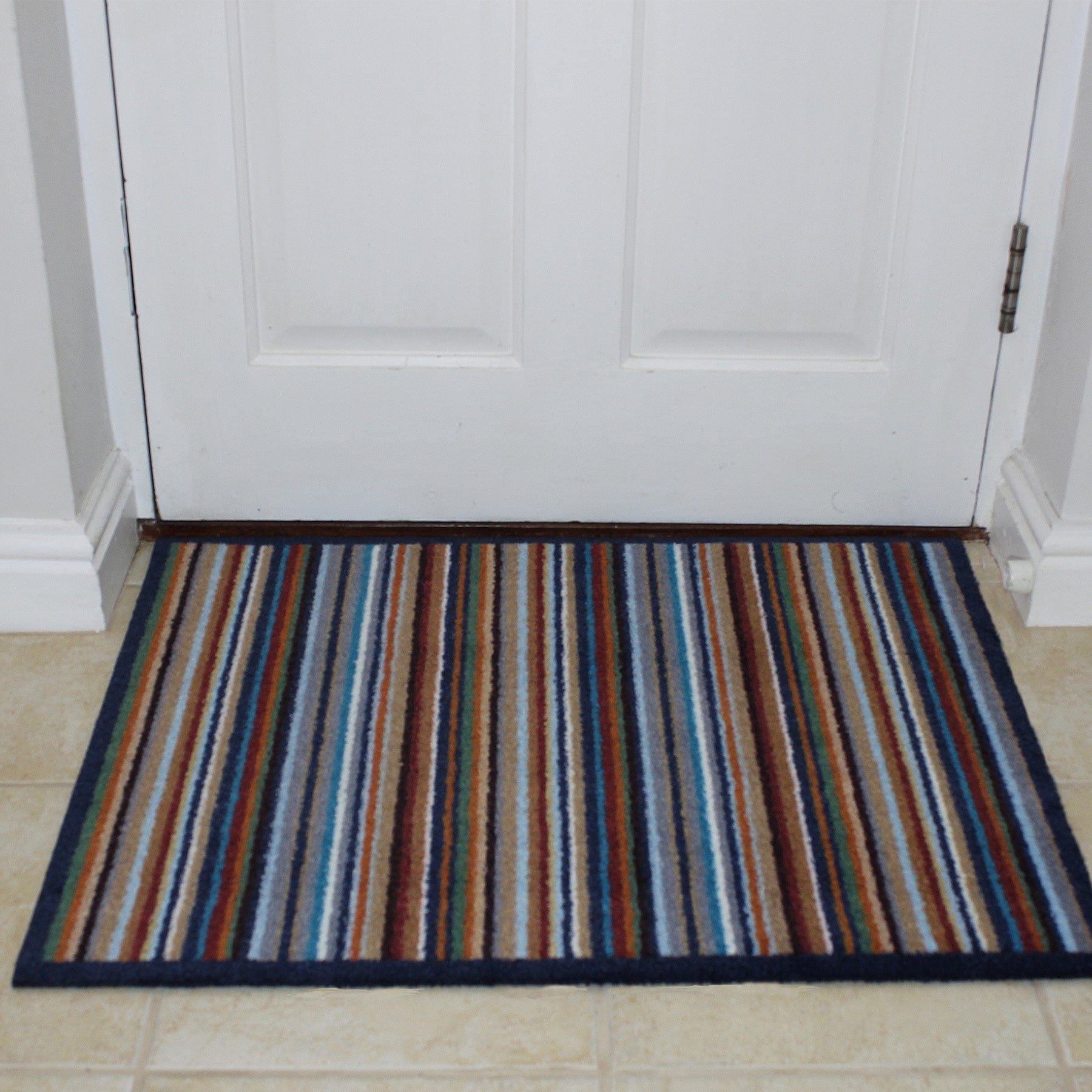 Bright stripe recycled doormat