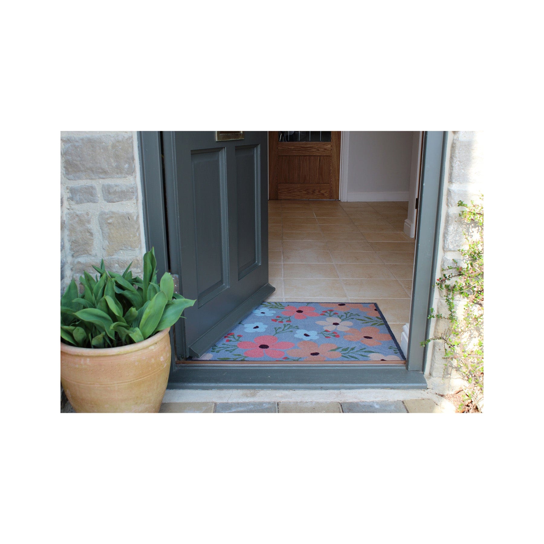 Garden flower recycled doormat