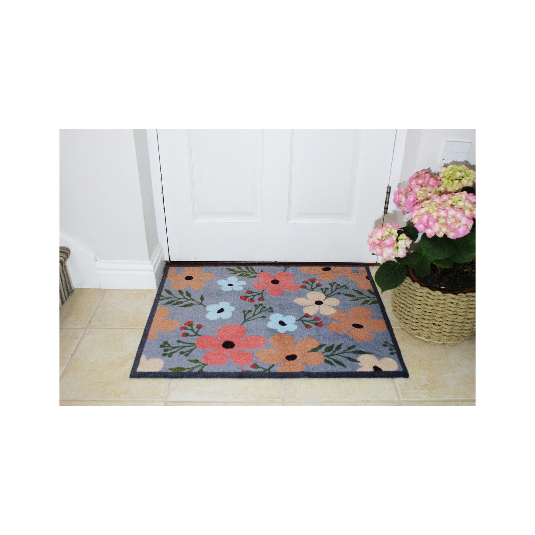 Garden flower recycled doormat