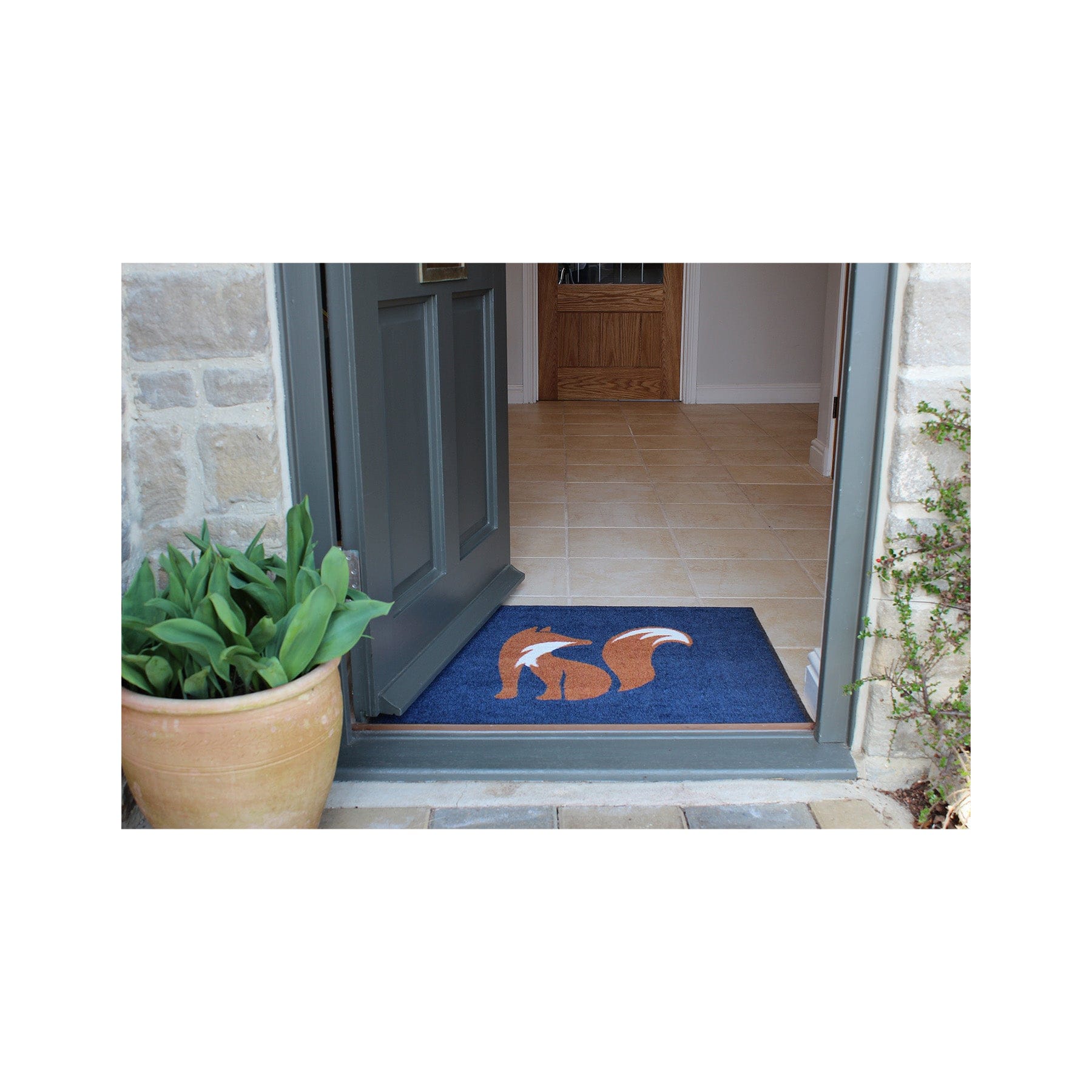 Midnight fox recycled doormat