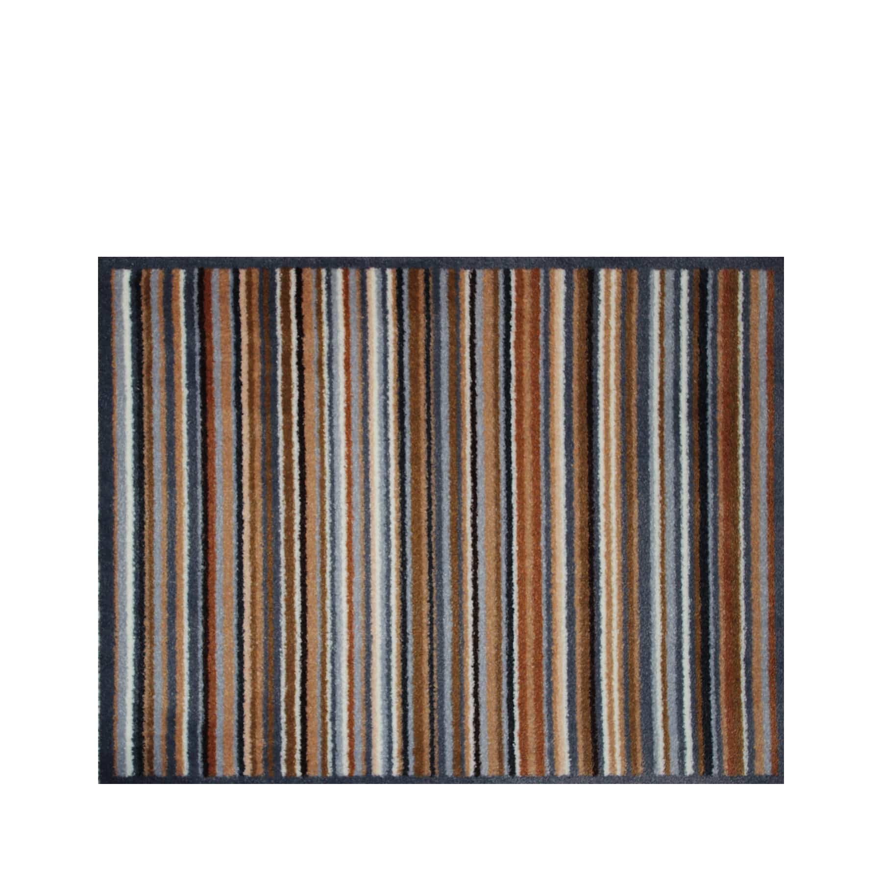 Natural and grey stripe recycled doormat