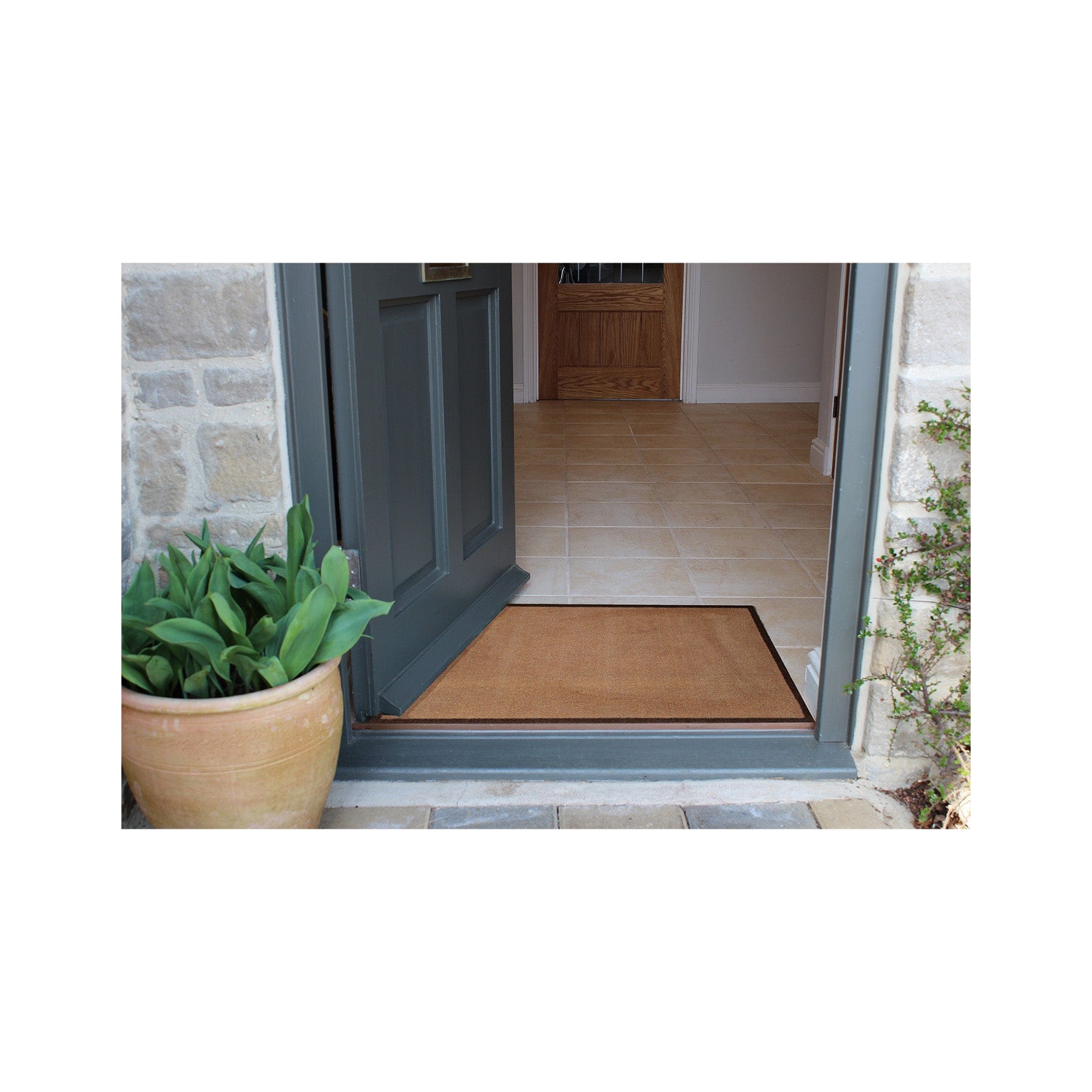 Plain natural recycled doormat