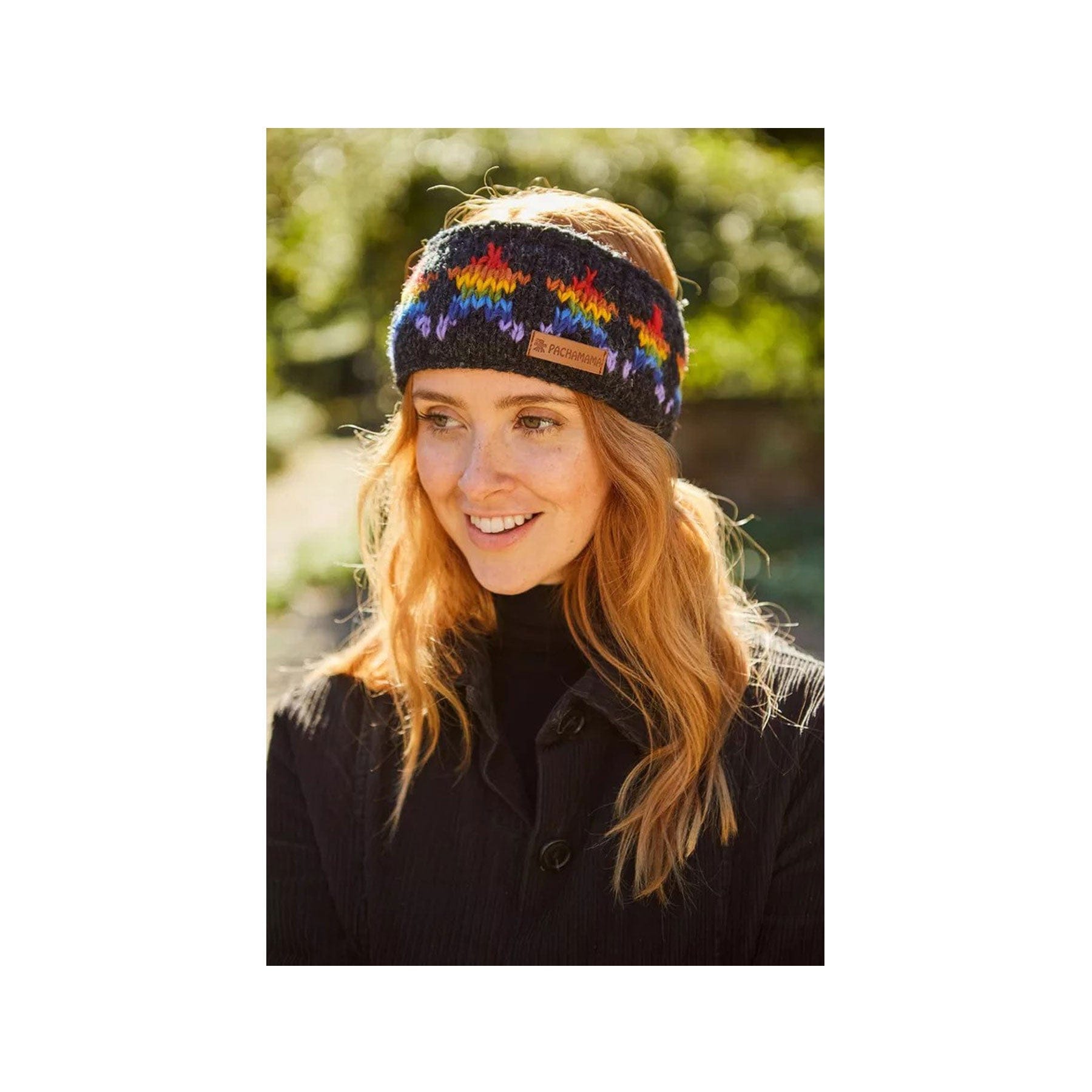 Womens rainbow star charcoal headband