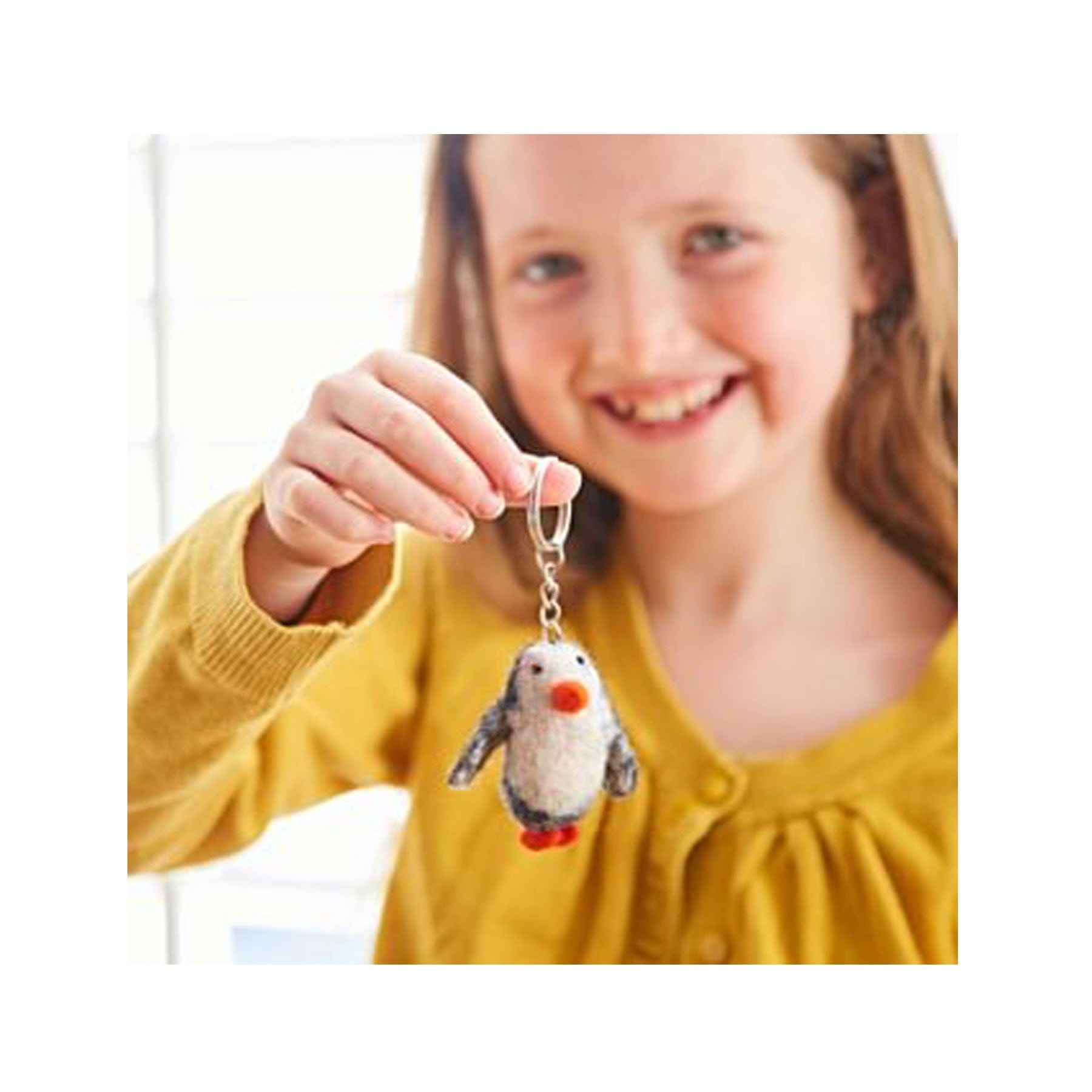 Felt penguin keyring