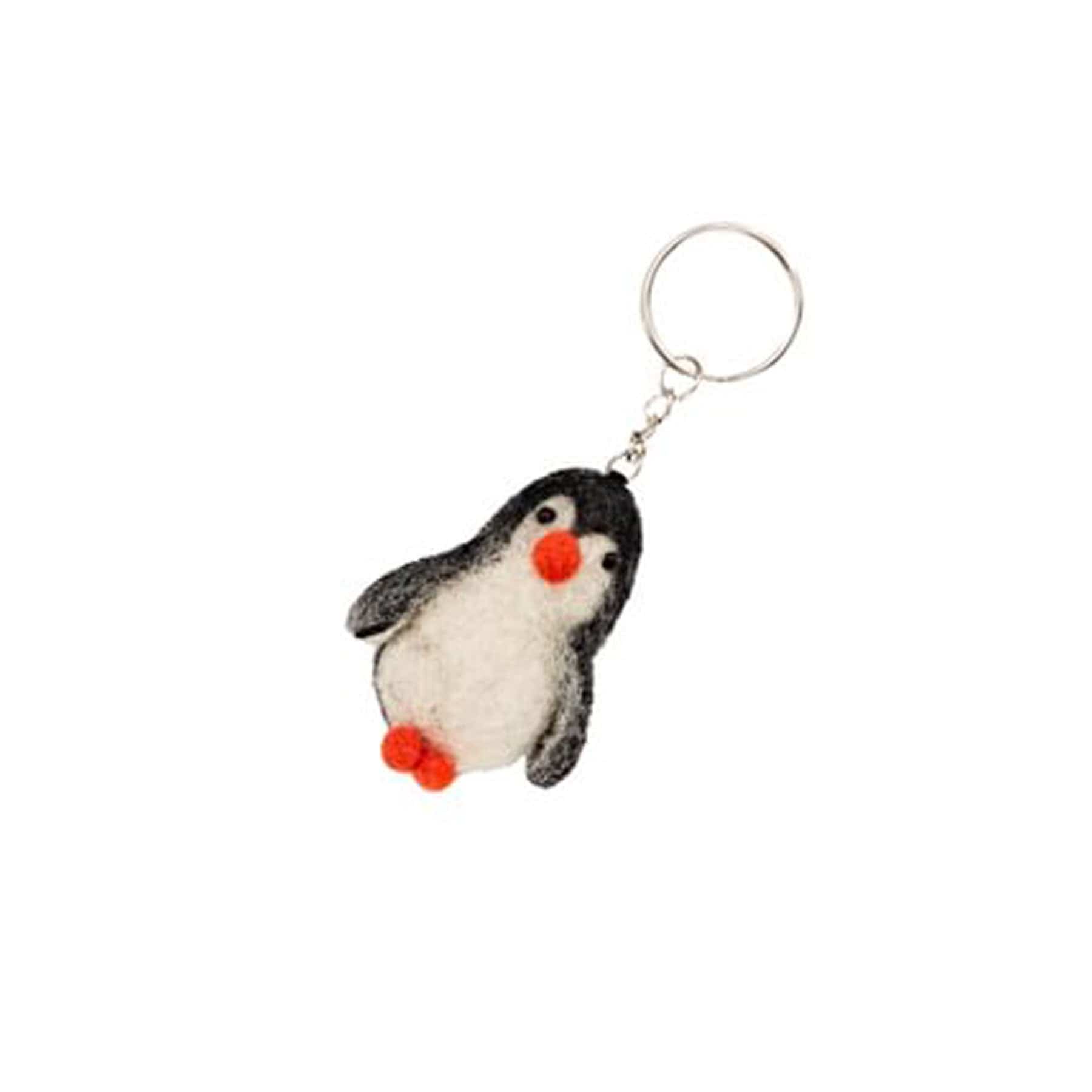 Felt penguin keyring