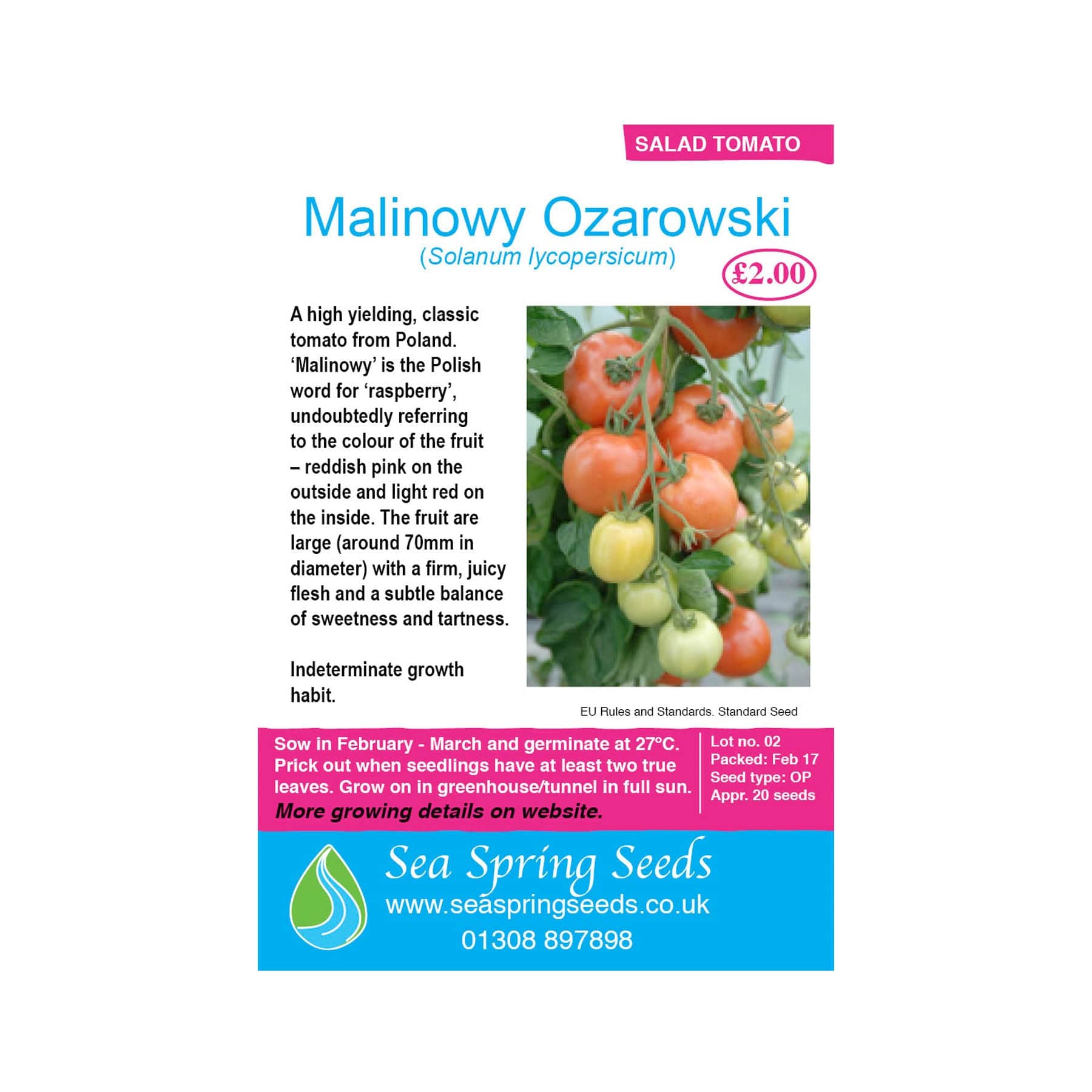 Malinowy ozarowski tomato seeds