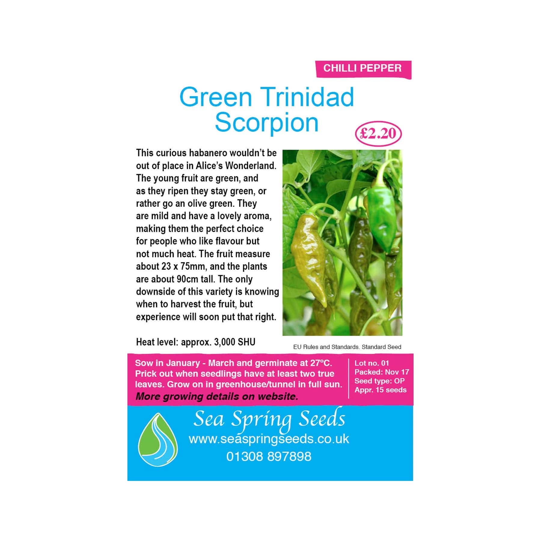 Green Trinidad chilli seeds