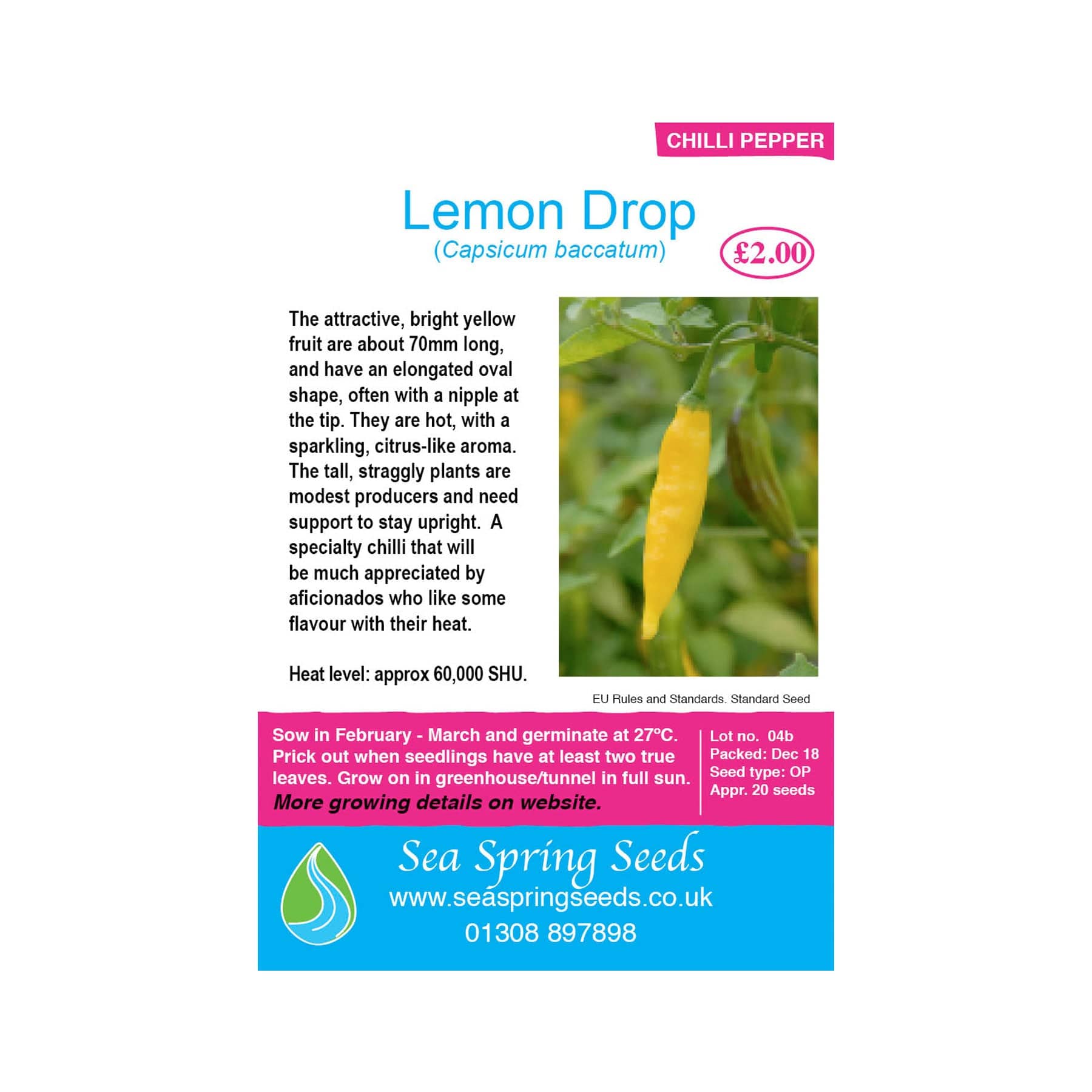 Lemon drop chilli seeds