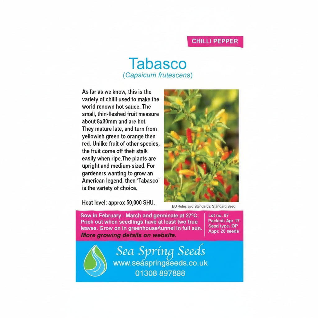 Tabasco chilli seeds